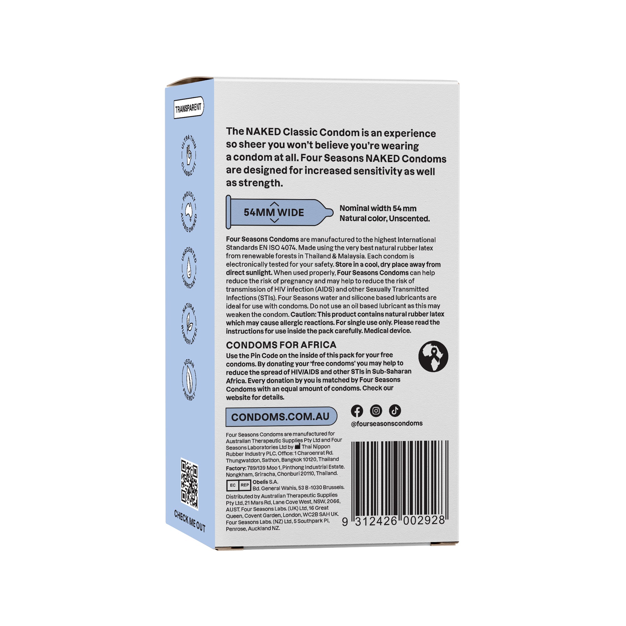 Four Seasons Naked Classic Condoms 12pk