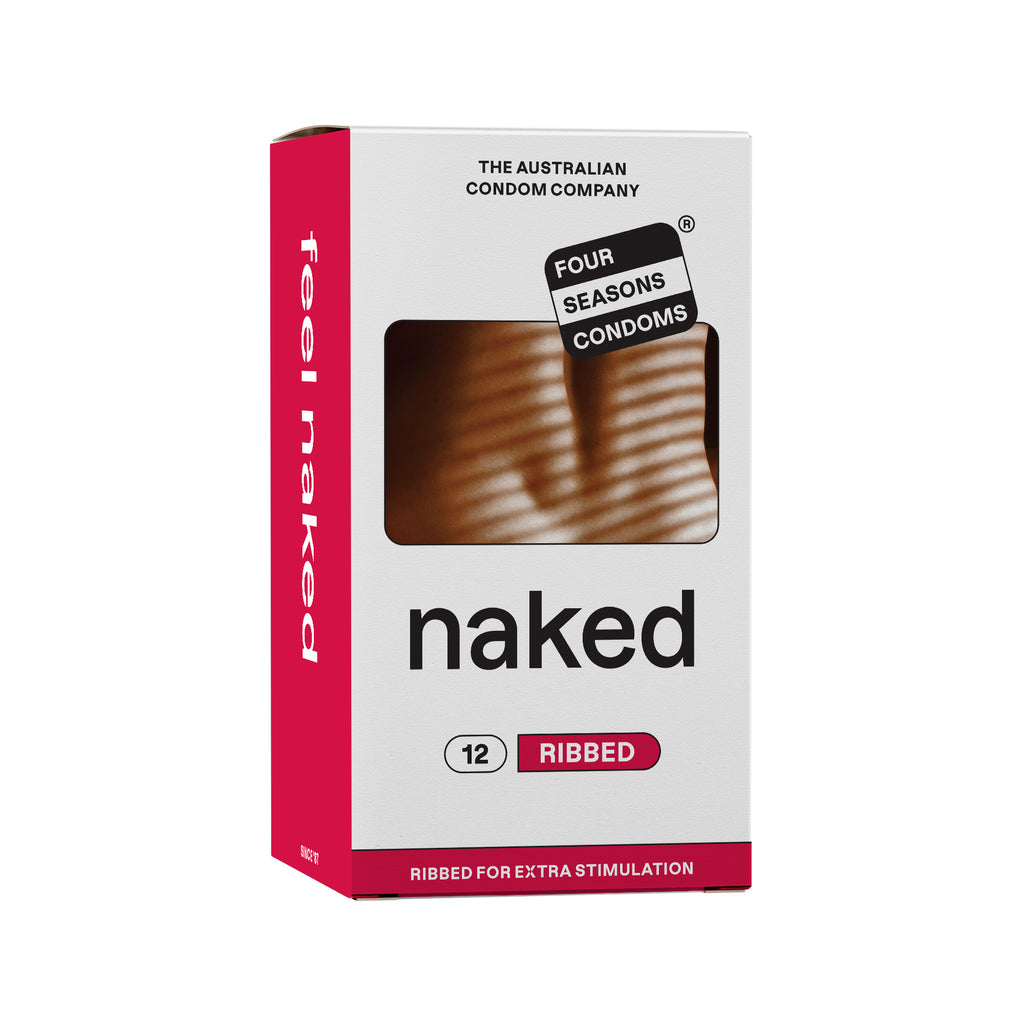 Four Seasons Naked Ribbed Condoms 12pk