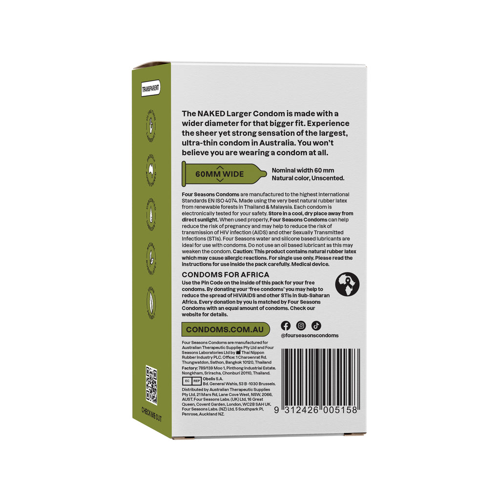 Four Seasons Naked Larger Condoms 12pk